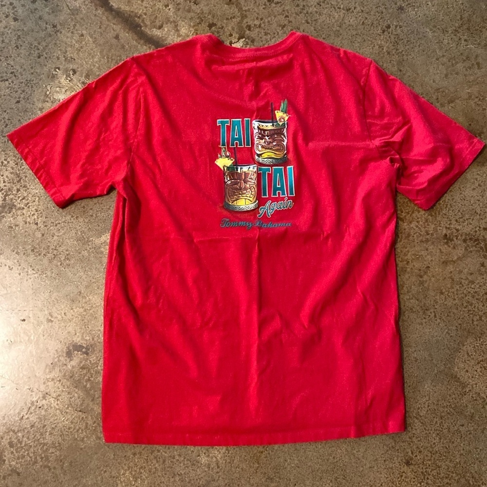 Tommy Bahama Tai Tai Again Men’s large red cotton short sleeve tee